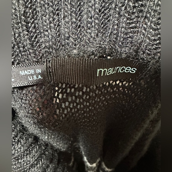 Maurice’s Black and White Striped Cowl Neck Short Sleeve Women's Sweater Size L - Picture 6 of 7